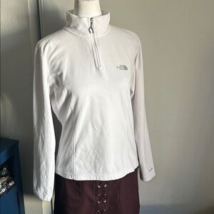 The North Face Women's White Quarter-Zip Pullover Lightweight Fleece Jacket
